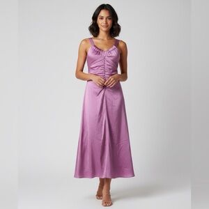 Rejina Pyo Cool Pink Toni Dress NEW designer silk ruched formal wedding 8